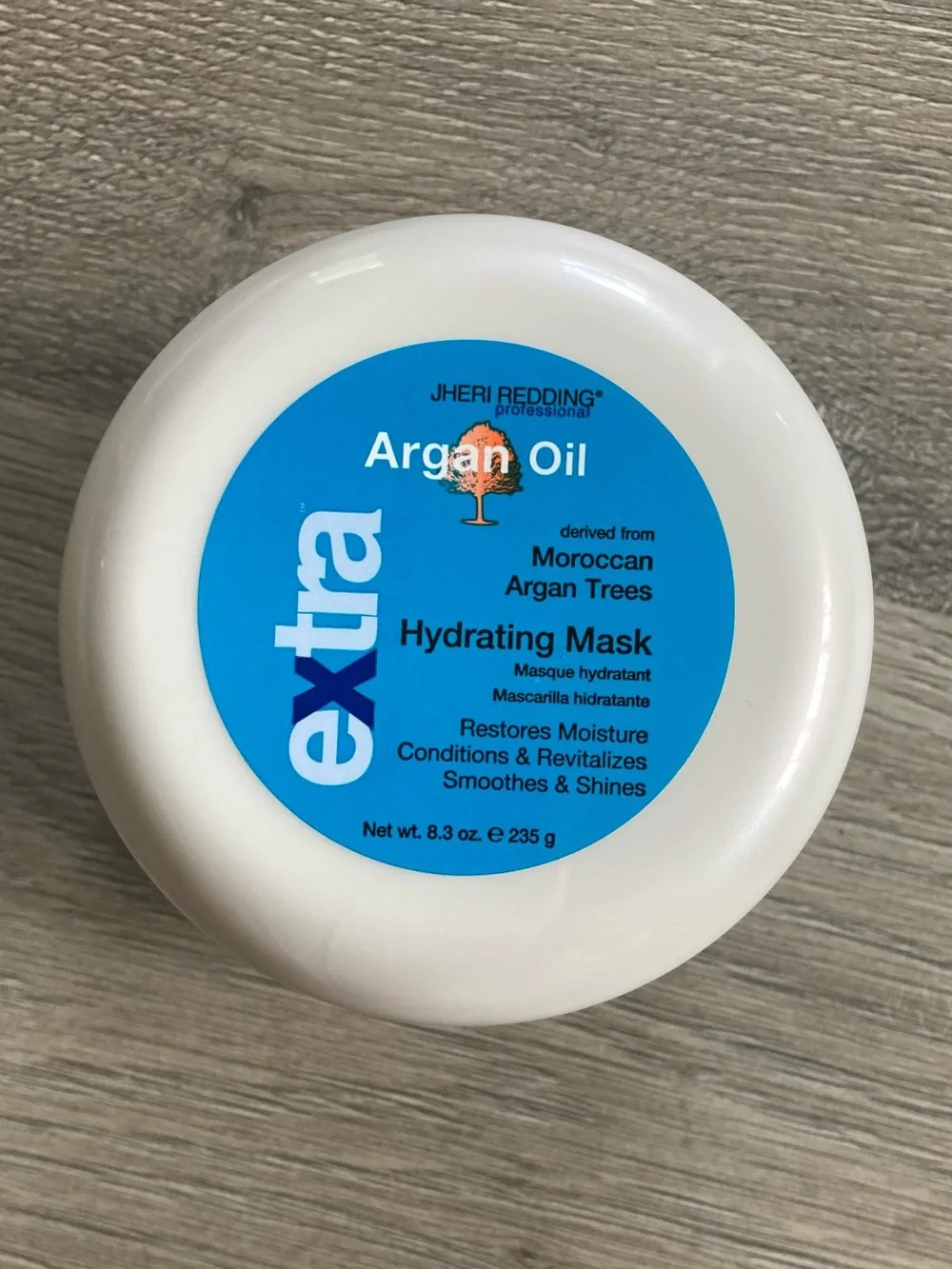Jheri Redding Extra Argan Oil Hydrating Mask - Blue & White Jar